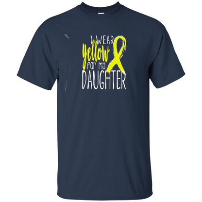 I Wear Yellow Ribbon For My Daughter T-shirt Navy