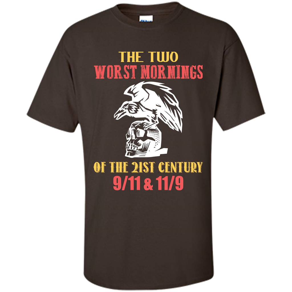 The Two Worst Mornings Of The 21st Century 9-11 and 11-9 T-shirt Dark Chocolate