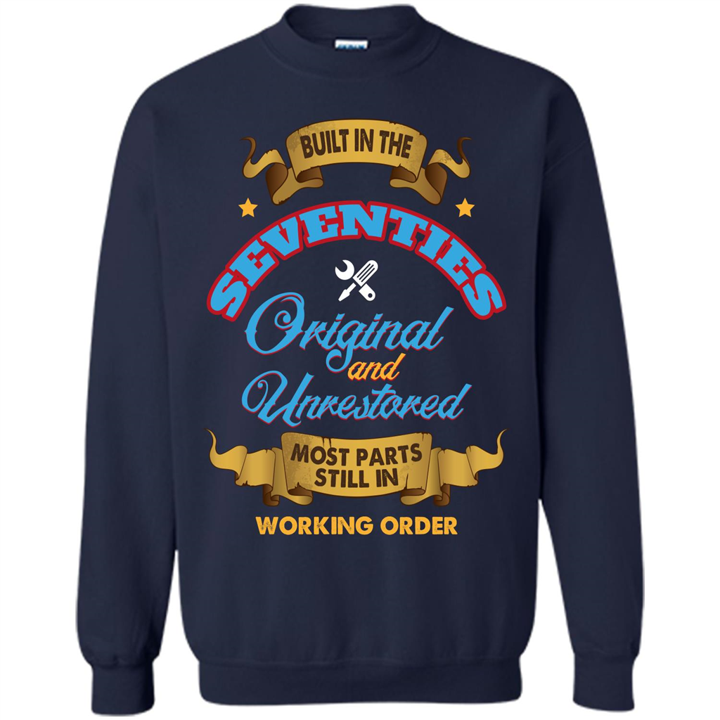 Built in 70s Original and Unrestored Most Parts Still In Working Order T-shirt Navy