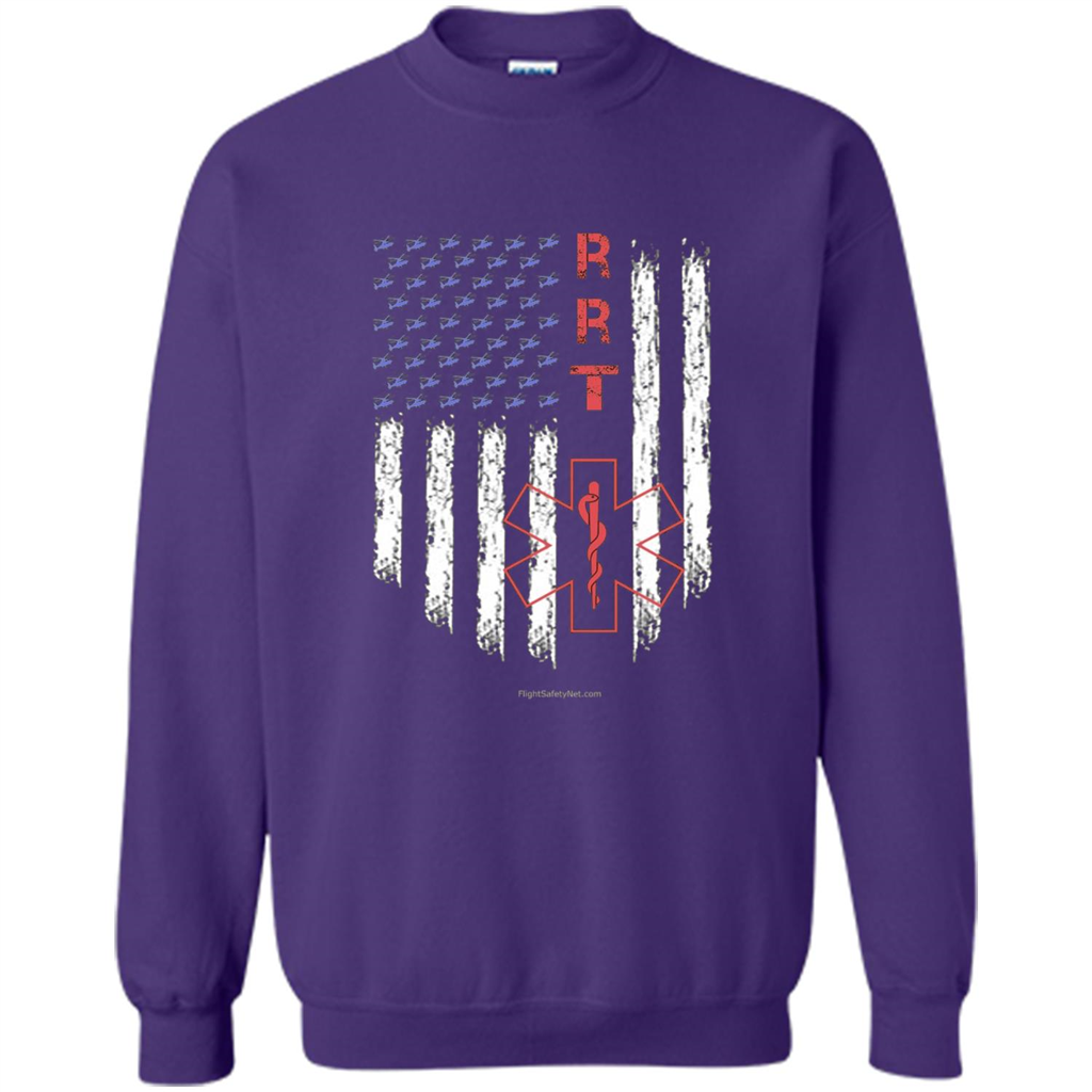 RRT - Respiratory Therapist American Flag T-shirt Purple