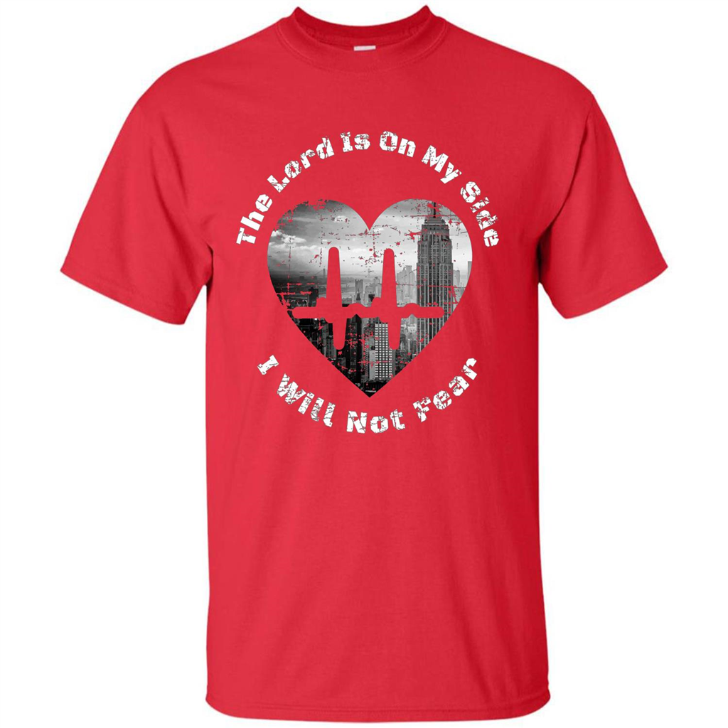 Faith Inspired T-shirt The Lord Is On My Side I Will Not Fear Red