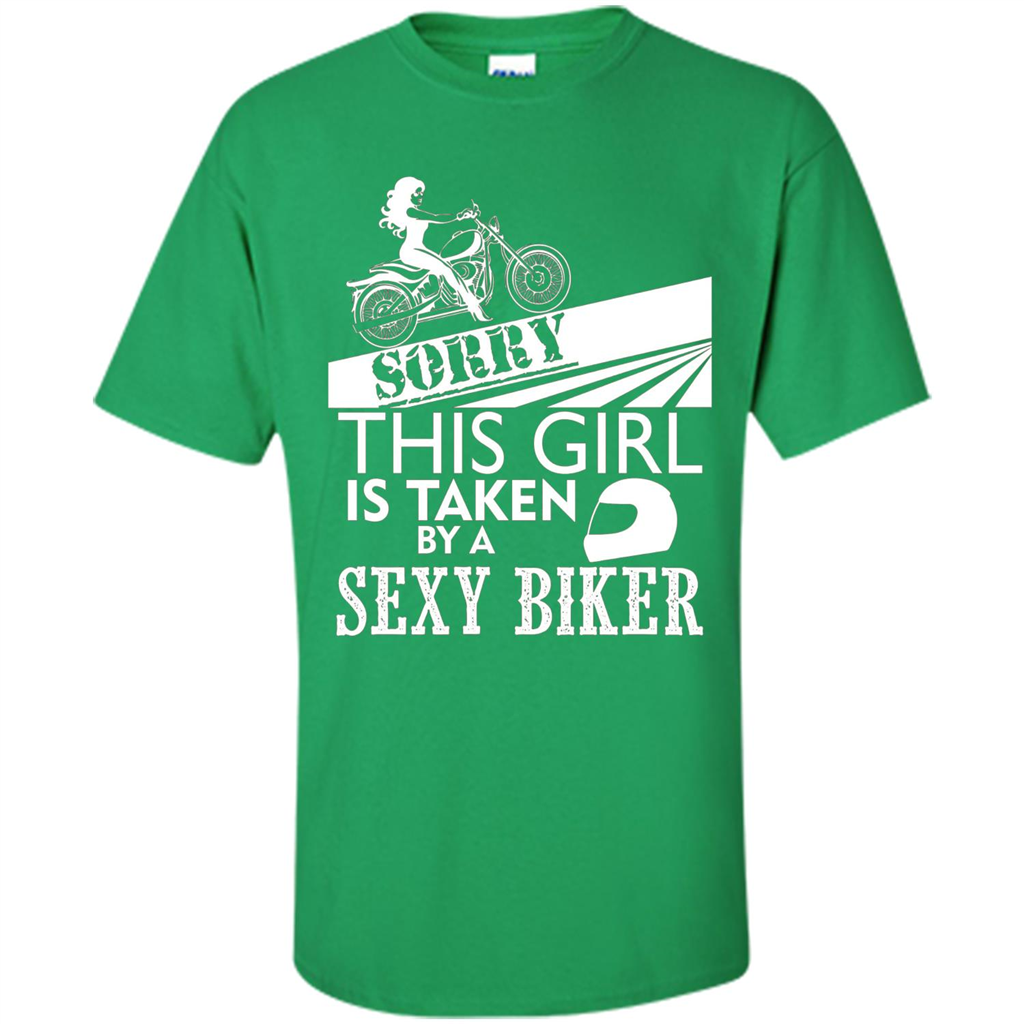 Funny Biker T-shirt This Girl Is Taken By A Biker T-shirt Irish Green