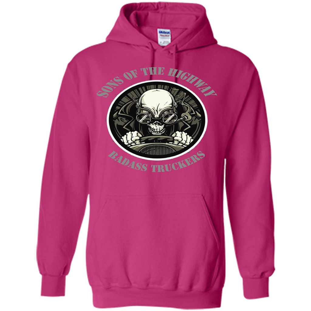 Trucker T-shirt Sons Of The Highway Badass Truckers T-shirt Heliconia