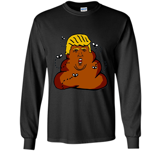 Funny Donald Trump Dump Poop Emoji T-shirt cool shirt Black