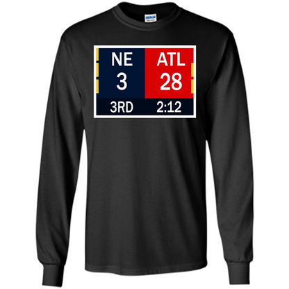 NE 3 ATL 28 Final T-shirt 2 Sides 1 Game Black