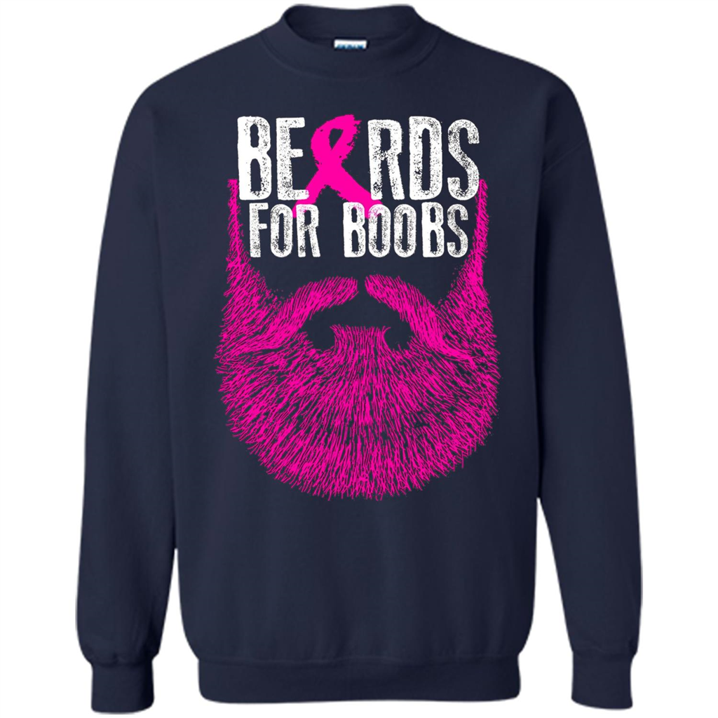 Beards For Boobs T-shirt Cancer Awareness T-shirt Navy