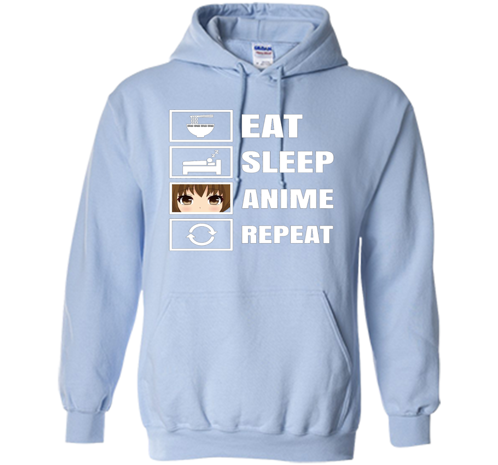 Eat Sleep Anime Repeart T-Shirt Funny Anime Geek cool shirt