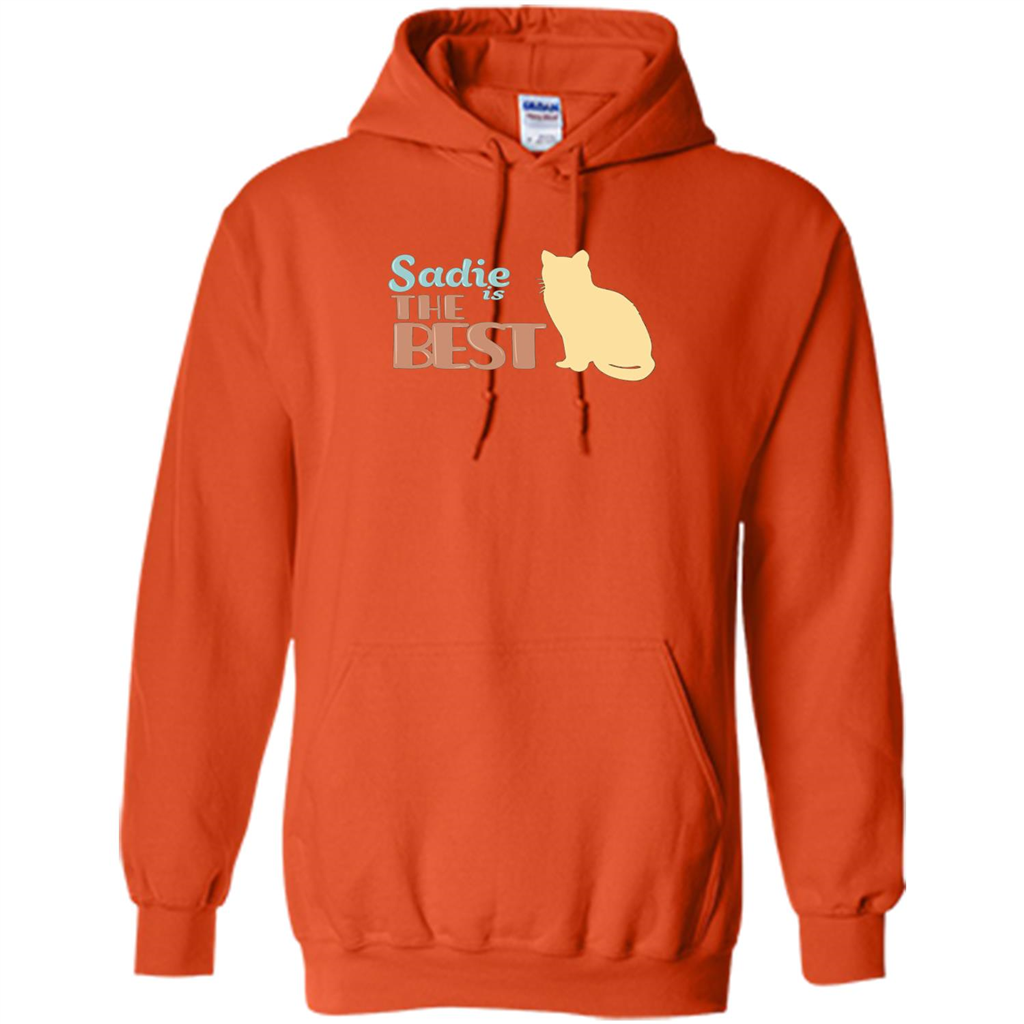 Cat Lover T-shirt, Sadie Is The Best T-shirt Orange