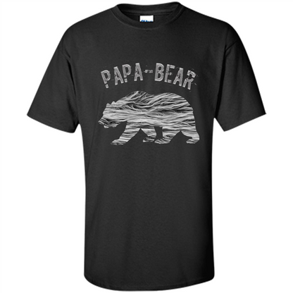 Fathers Day T-shirt Papa Bear Black