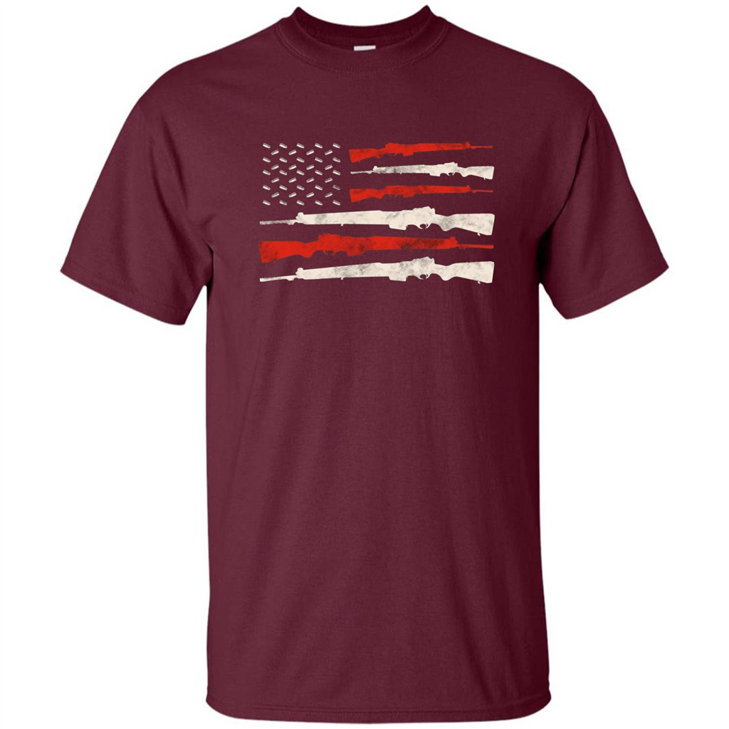 USA Flag Of Guns 2nd Amendment T-shirt Maroon
