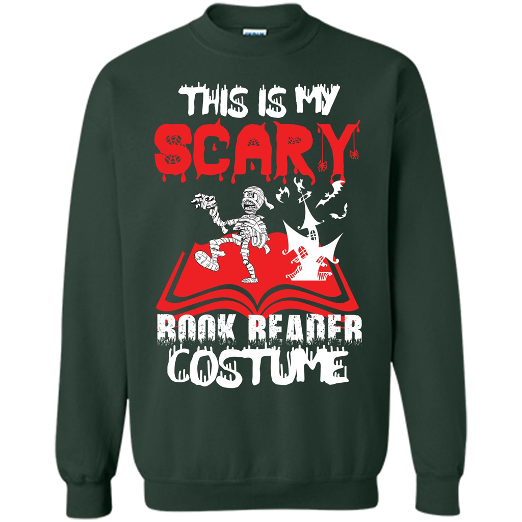 Halloween T-shirt This Is My Scary Book Reader Costume T-shirt Forest Green