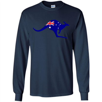 Australian Flag Kangaroo T-shirt Australia Vacation T-shirt Navy