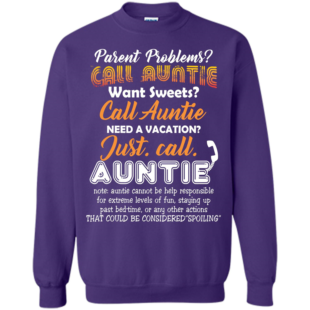 Aunt T-shirt Parent Problems Call Auntie T-shirt Purple