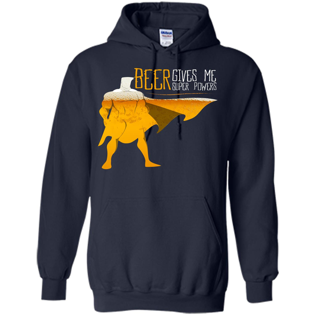 Beer. Beer Gives Me Super Powers T-shirt Navy