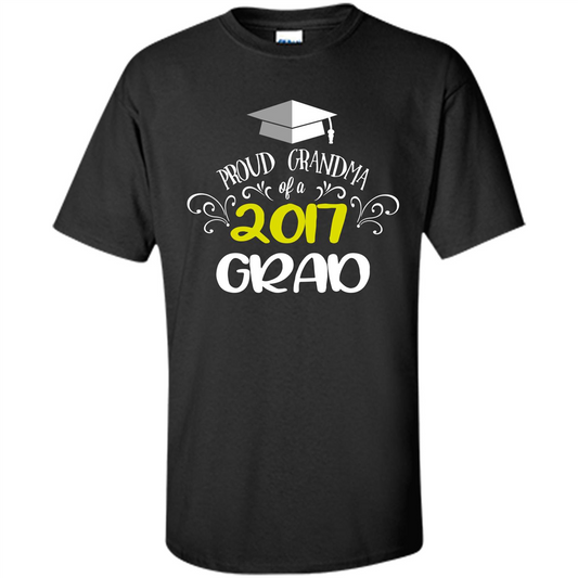 Graduation T-shirts Funny Tees Proud Grandma Black