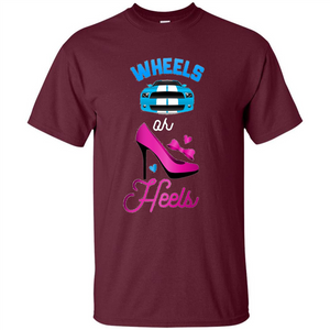 Wheels Or Heels We Love You Gender Reveal Party T-shirt