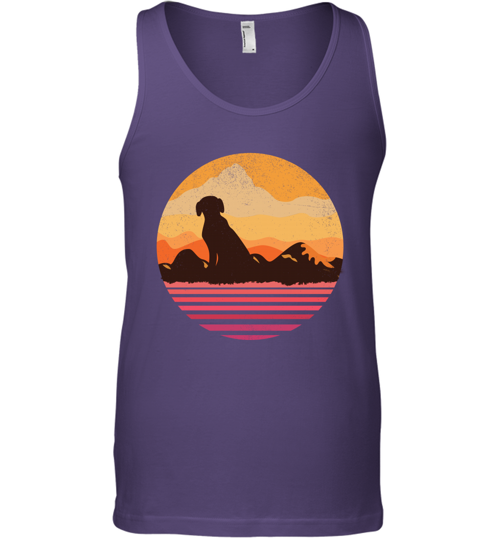 Dog In Sunset Vintage Shirt Tank Top Purple
