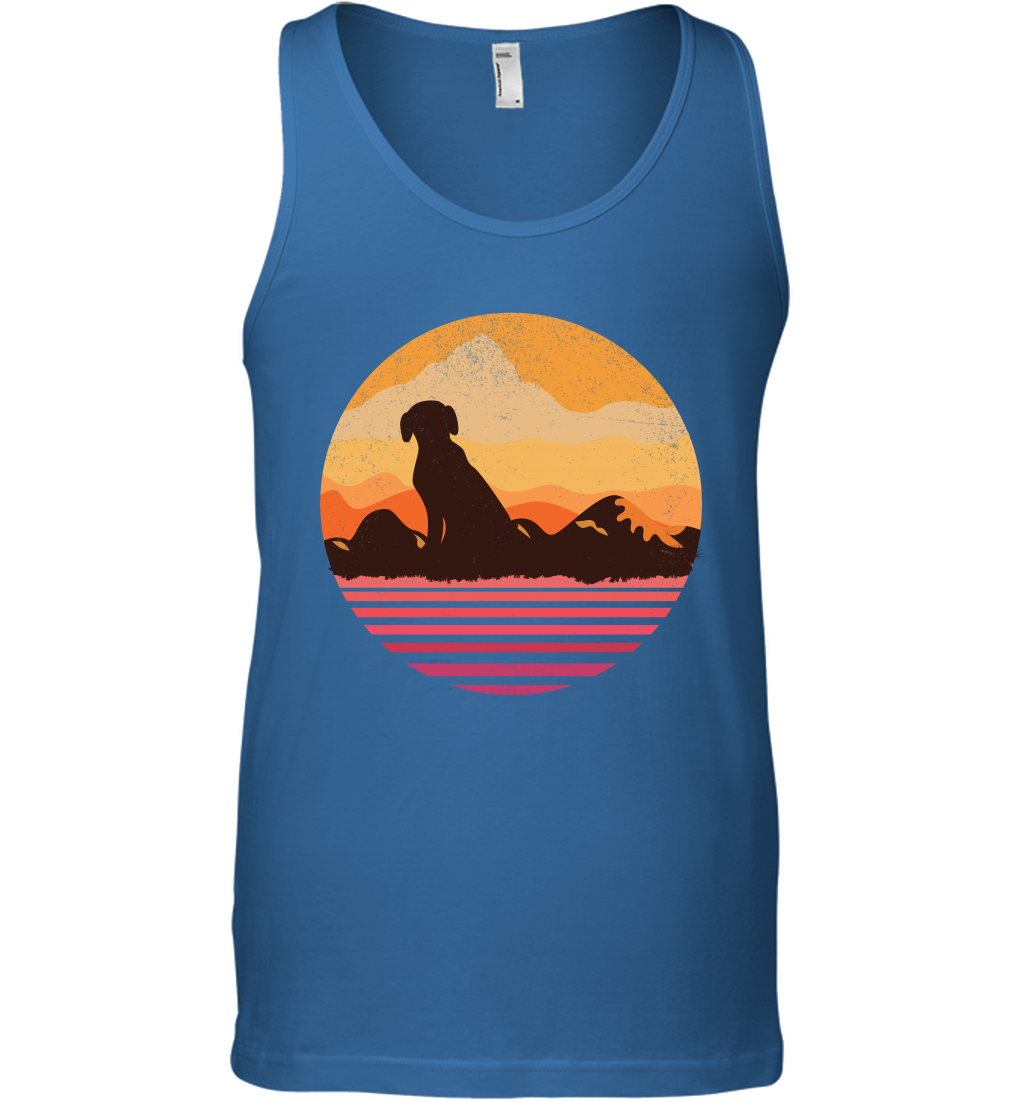 Dog In Sunset Vintage Shirt Tank Top Royal