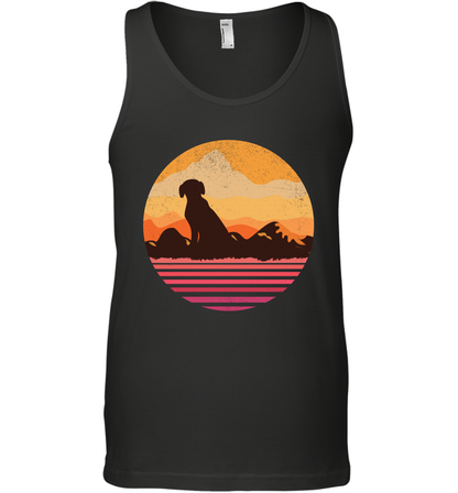 Dog In Sunset Vintage Shirt Tank Top Black