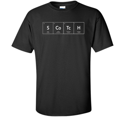 Scotch Periodic Table of Elements Funny T-shirt Black S