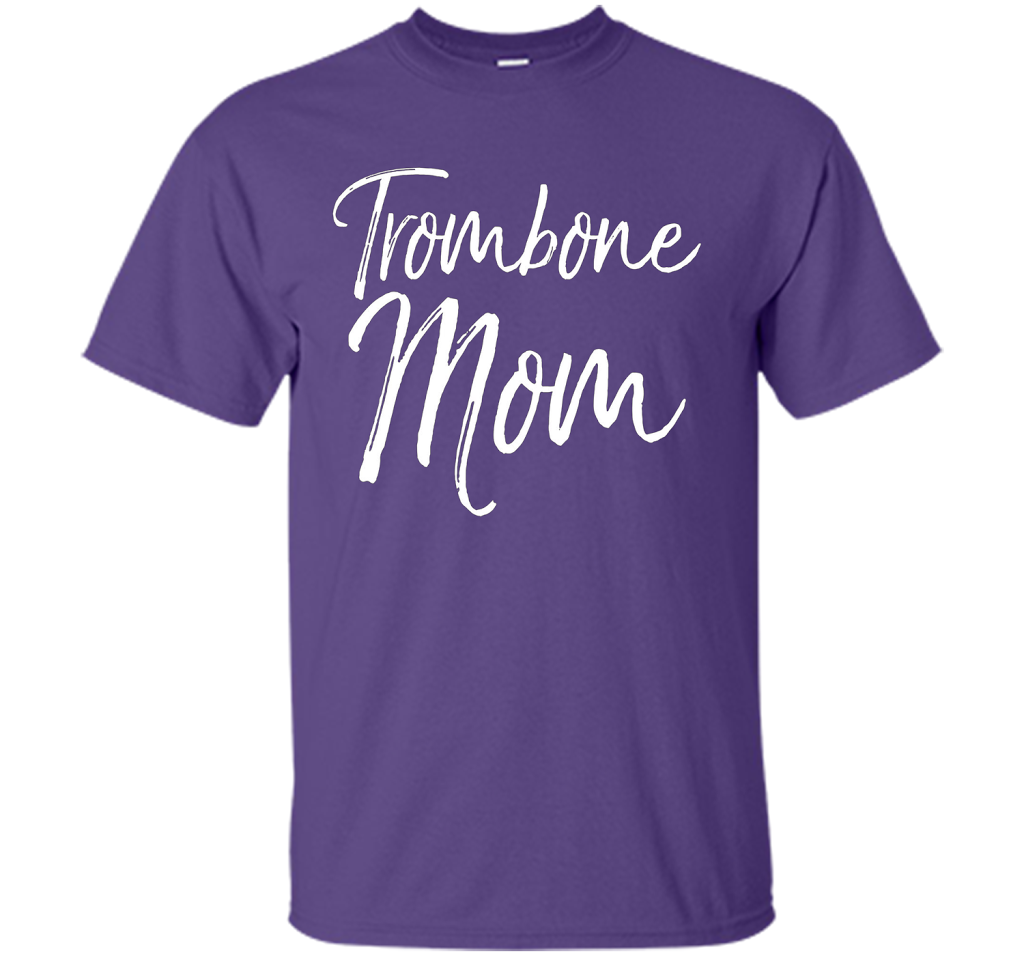 Trombone Mom Shirt Proud High School Marching Band Mother shirt Purple