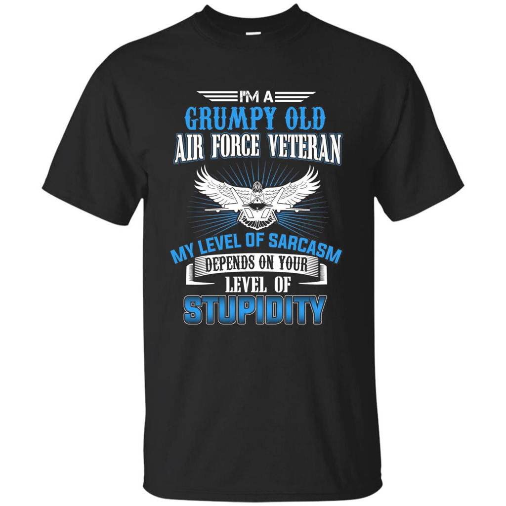 I'm A Grumpy Old Air Force Veteran T-shirt Black