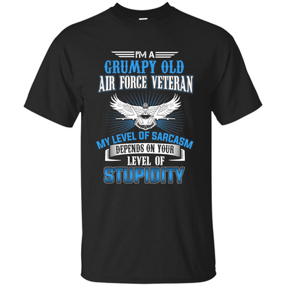 I'm A Grumpy Old Air Force Veteran T-shirt Black