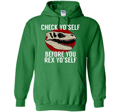 Dinosaur T-shirt Check Yo'Self Before You Rex Yo'Self T-shirt Irish Green