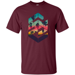 Summer T-shirt Geometric Sunset Beach