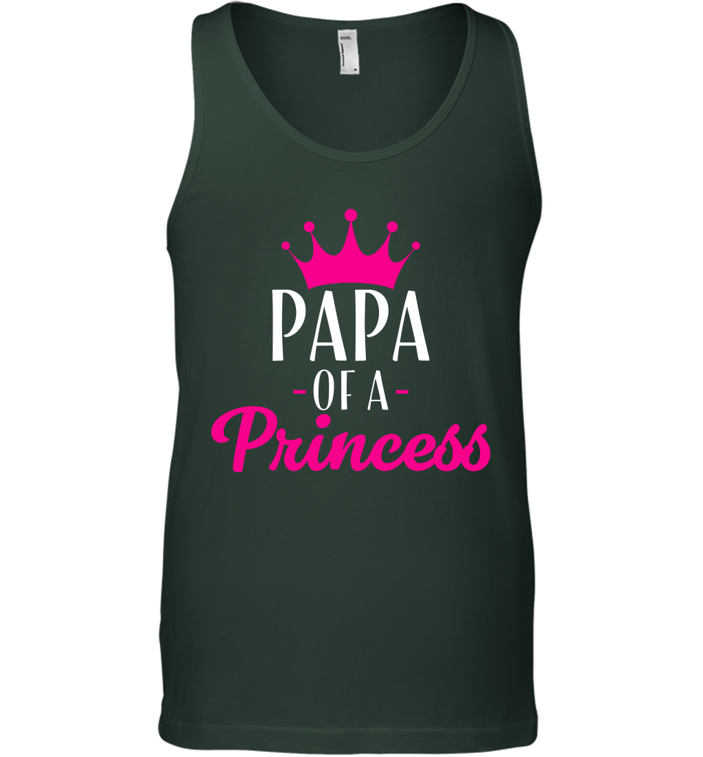 Papa Of A Princess Daddy Father Shirt Tank Top Tank Top Forest Green