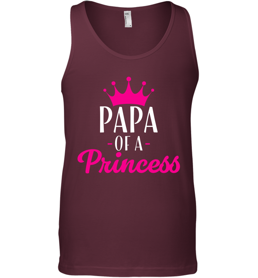 Papa Of A Princess Daddy Father Shirt Tank Top Tank Top Maroon