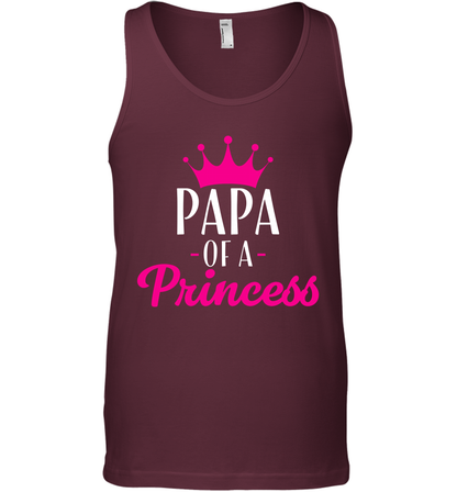 Papa Of A Princess Daddy Father Shirt Tank Top Tank Top Maroon
