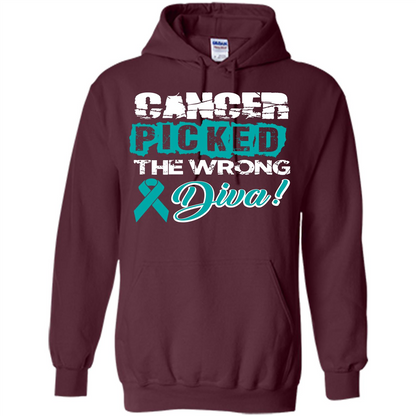 Cancer Awareness T-shirt Cancer Picked The Wrong Diva T-shirt Maroon