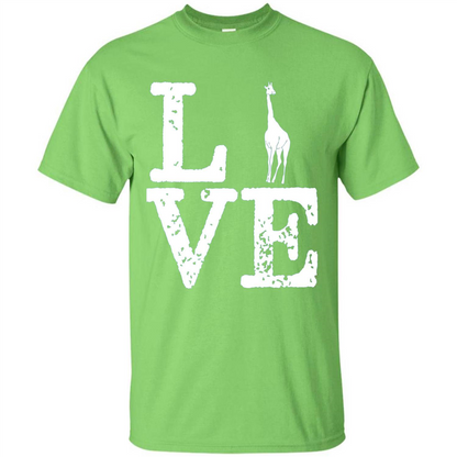 I Love Giraffe T-Shirt Lime