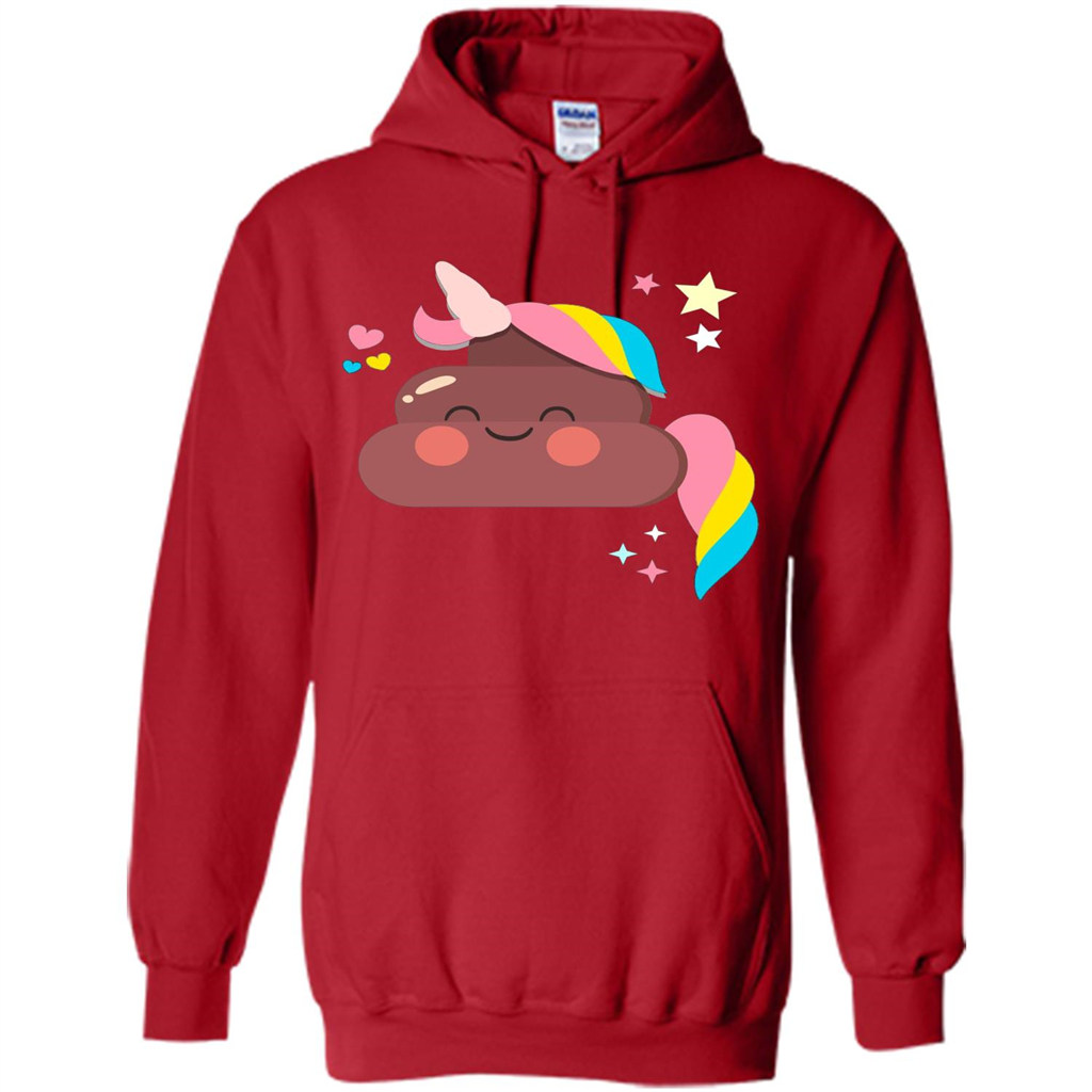 Emoji Happy Unicorn Poop Funny T-shirt Red