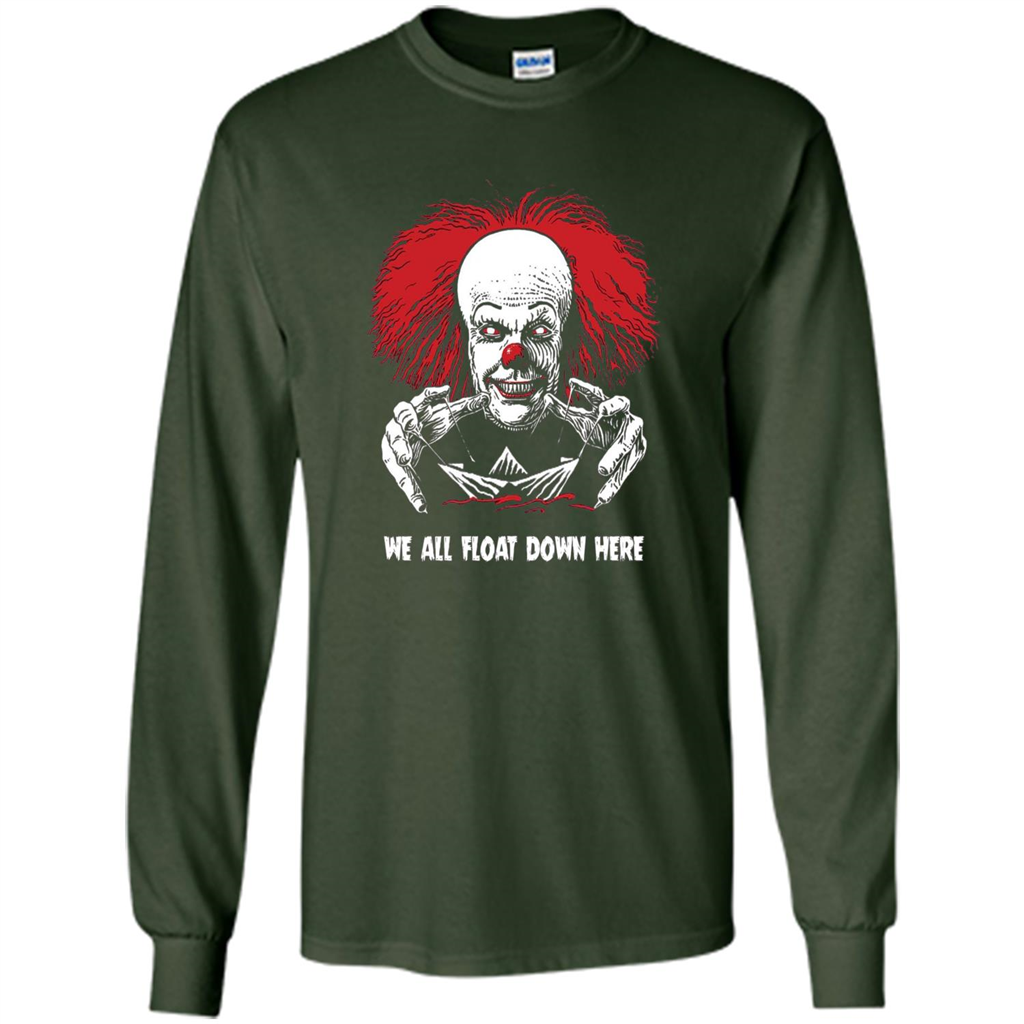 Red Balloon We All Float Down Here T-shirt Horror Halloween T-shirt Forest Green