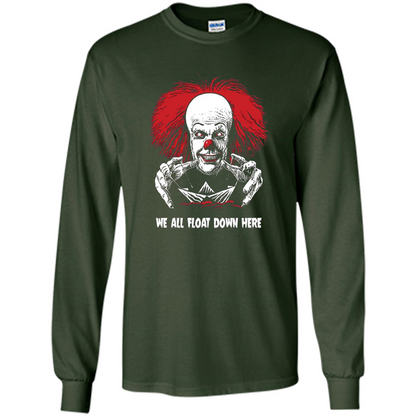 Red Balloon We All Float Down Here T-shirt Horror Halloween T-shirt Forest Green