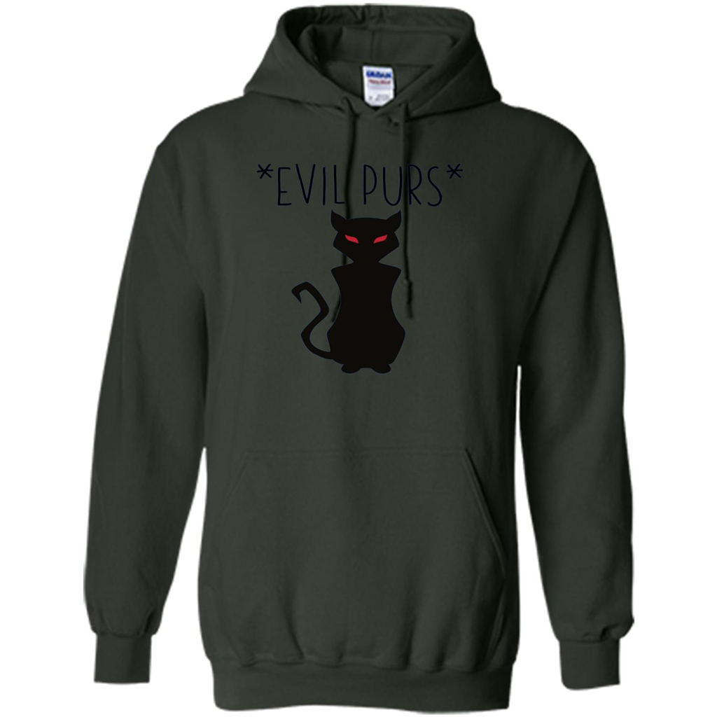 Halloween Black Cat T-shirt Evil Purs Mean Kitty Lovers Gift T-shirt Forest Green