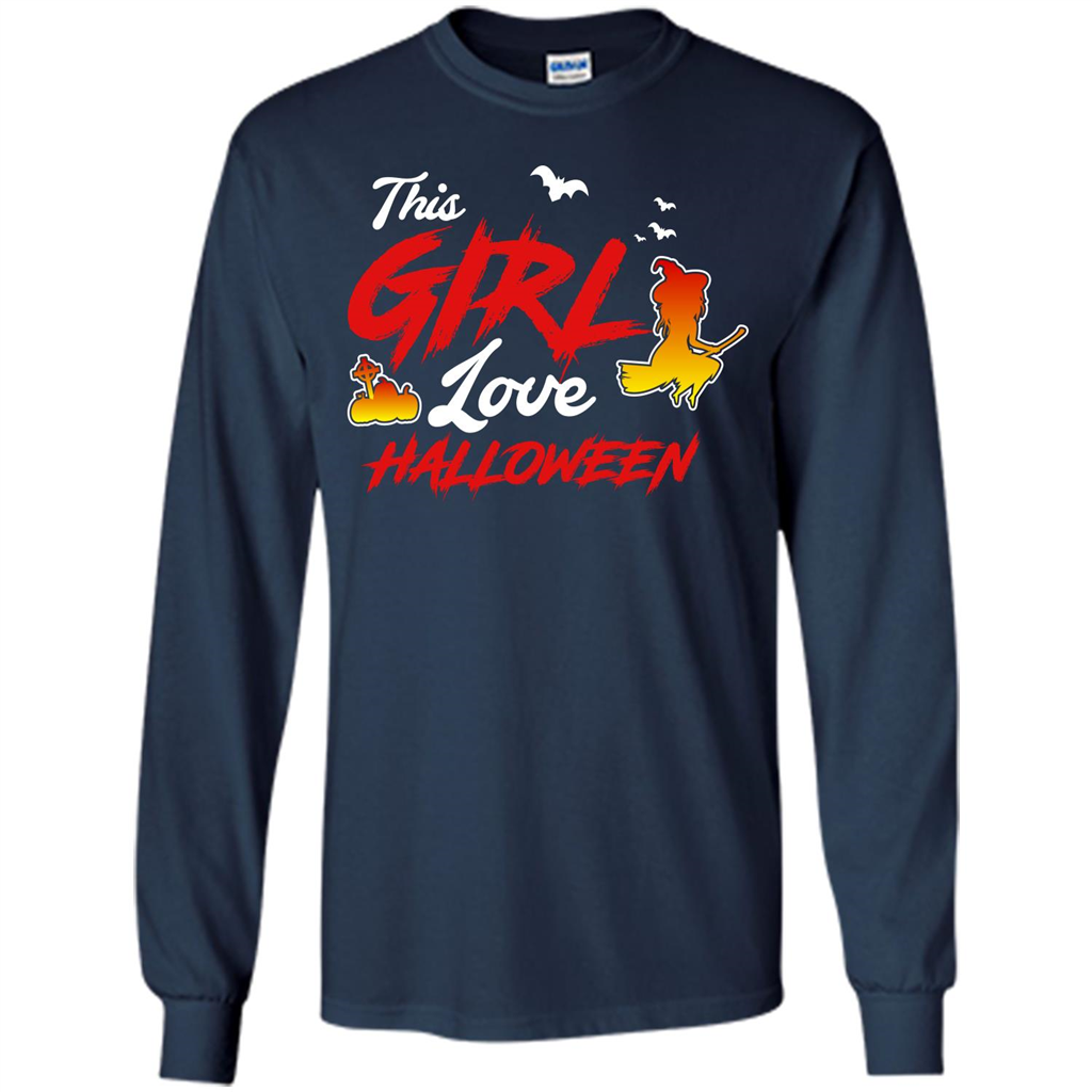 Halloween T-shirt This Girl Love Halloween Navy