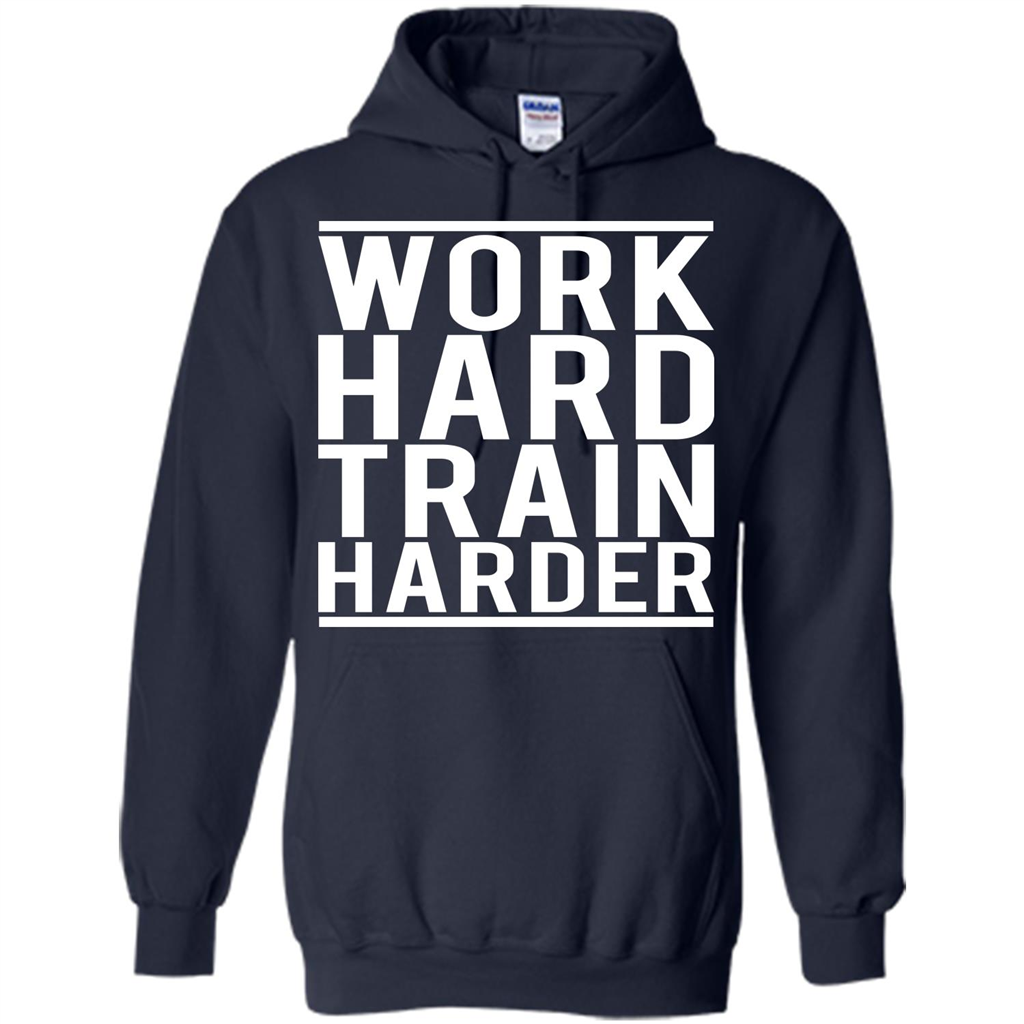 Work Hard Train Harder Quote T-Shirt Navy