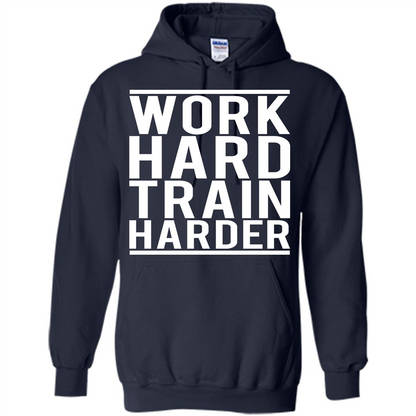 Work Hard Train Harder Quote T-Shirt Navy
