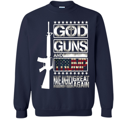 GOD Guns &amp; Trump 2nd Amendment T-Shirt shirt Navy