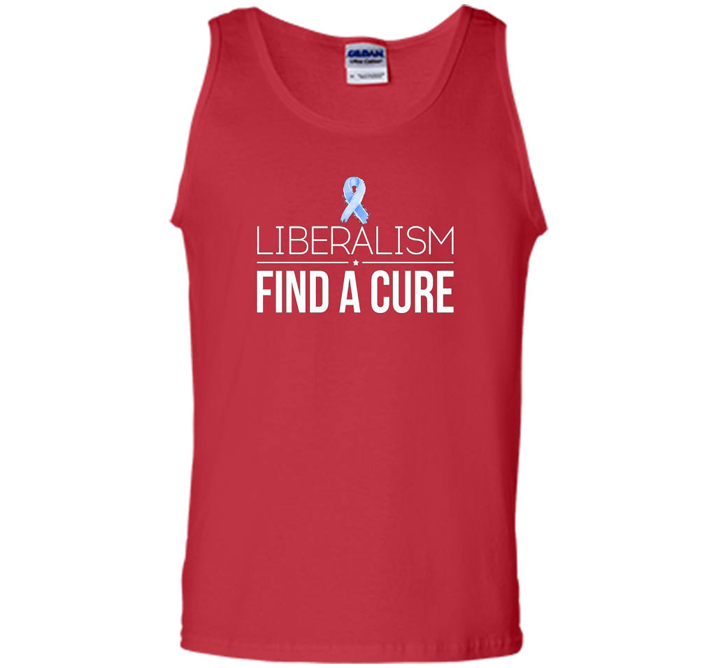 Liberalism Find a Cure T-Shirt. Democrat VS. Republican cool shirt Red