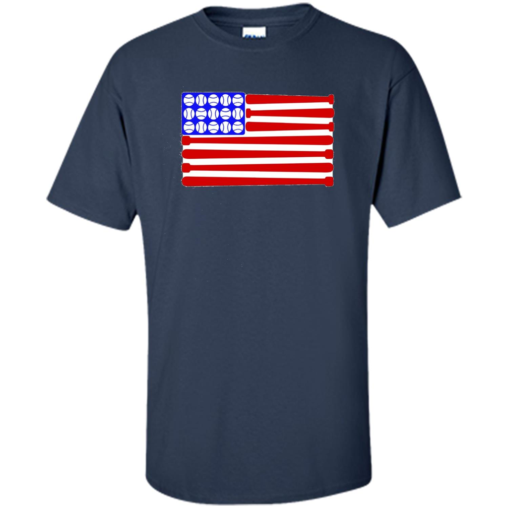 Baseball American Flag T-Shirt Navy