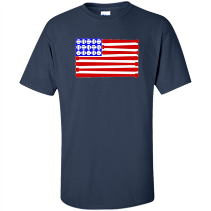Baseball American Flag T-Shirt Navy