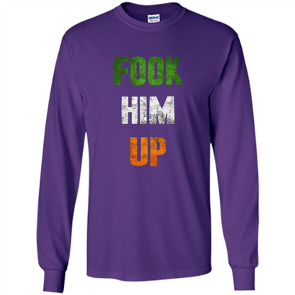 Funny Boxing T-shirt Fook Him Up Irish Boxing T-shirt Purple