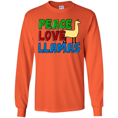 Peace Love Llamas T-shirt Orange