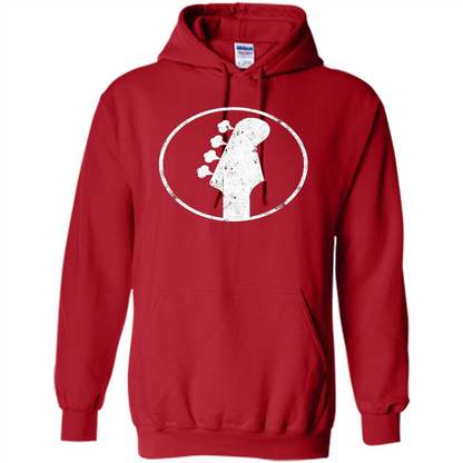 Bass Player - 4 String Headstock Distressed Bass T-shirt Red