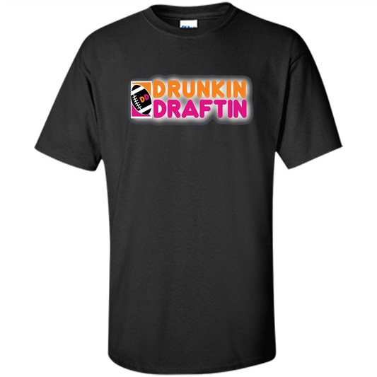 Drunkin' Draftin' T-shirt Funny Fantasy Football Draft T-shirt Black