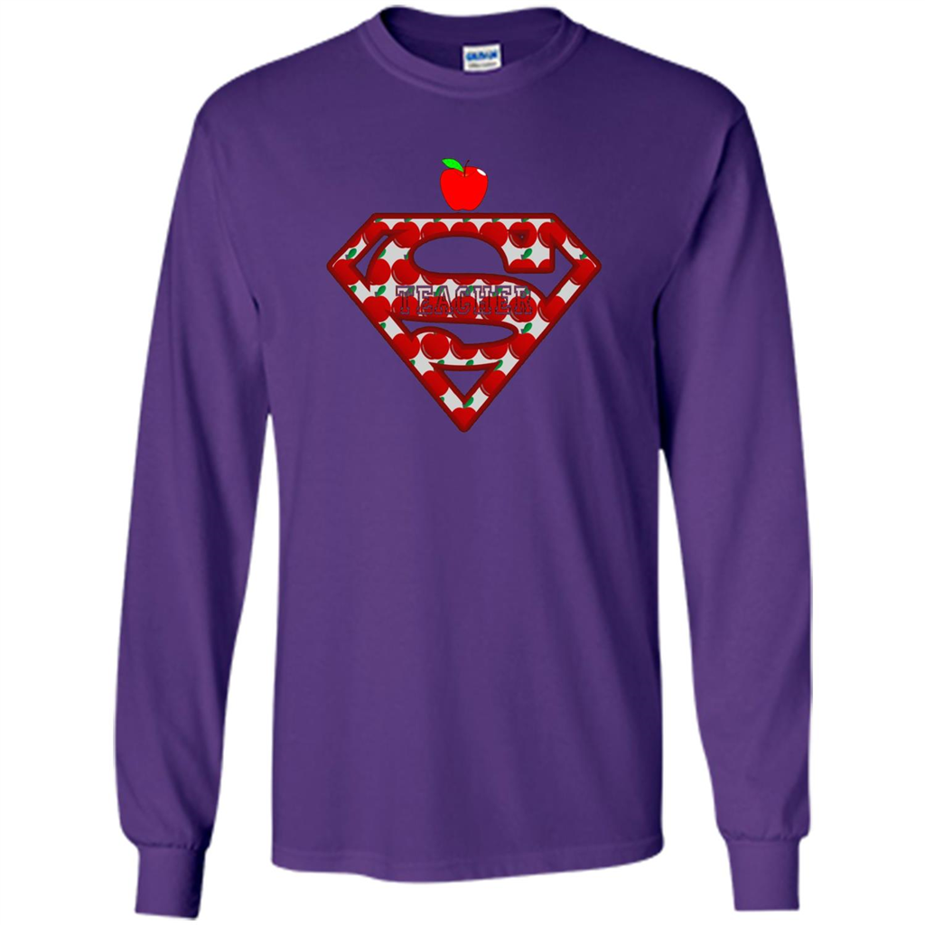 Super Superhero Teacher T-shirt School Day T-shirt Purple